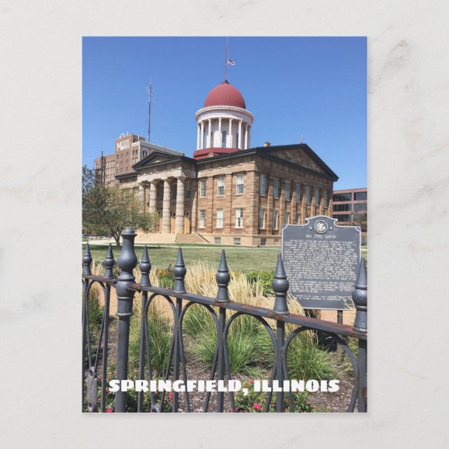 Springfield, Illinois Hauptstadt Alter Staat Postkarte (Vorderseite)