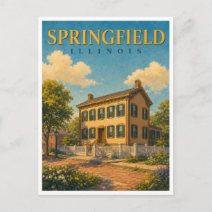 Springfield Illinois Lincoln Home GeoSaga Postkarte