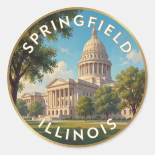 Springfield Illinois State Capitol 🌽 Runder Aufkleber