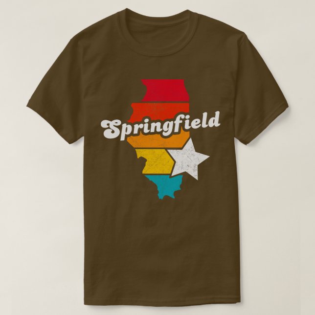 Springfield Illinois Vintag Distressed Souvenir 2 T-Shirt (Design vorne)