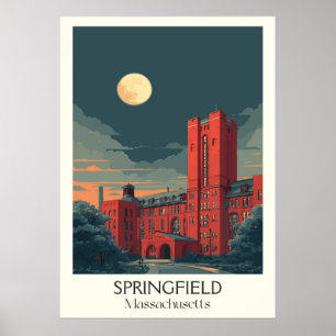 Springfield MA Vintages Gebäude Poster