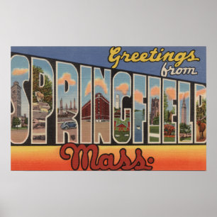 Springfield, Massachusetts - großer Buchstabe Poster