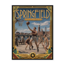 Springfield Massachusetts Vintage Art Deco Golden