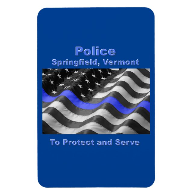 Springfield, Vermont. Police Magnet (Vertikal)