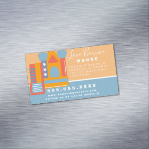 Springkastle-Logo-Party-Carnival-Vermietung Untern Magnetische Visitenkarte