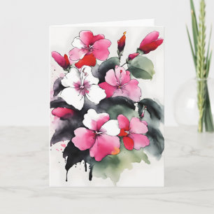 Springkräuter - Aquarellblumen Karte