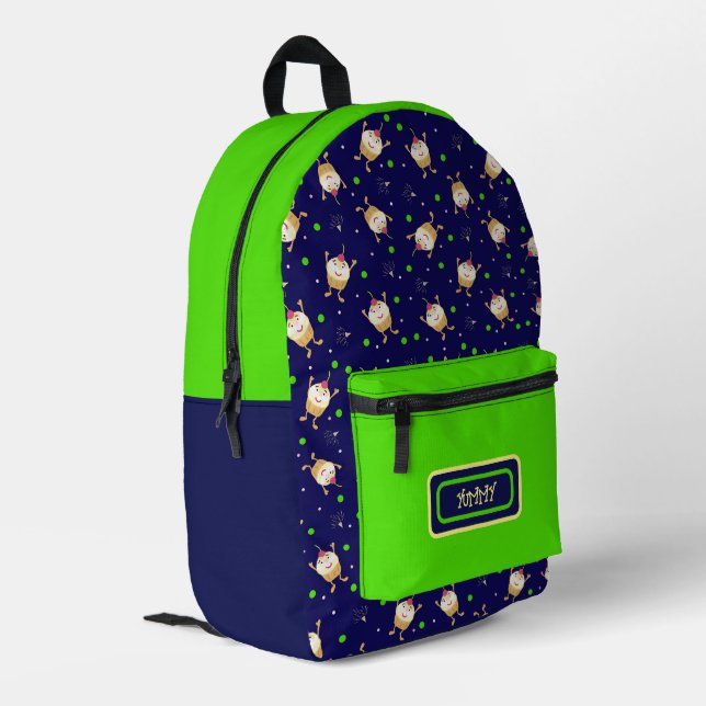 Springkuchen Bedruckter Rucksack (Rückseitige Ecke links)