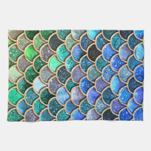 Springlike multicolor Glitzer Mermaid Scales Küchentuch
