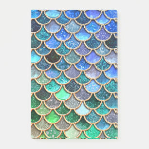 Springlike multicolor Glitzer Mermaid Scales Post-it Klebezettel