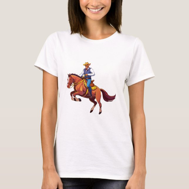 Springpferd mit dem Mann T-Shirt (Vorderseite)