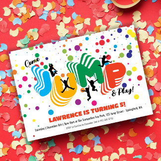 Springplay Trampolin-Park-Party Kindergeburtstag  Einladung