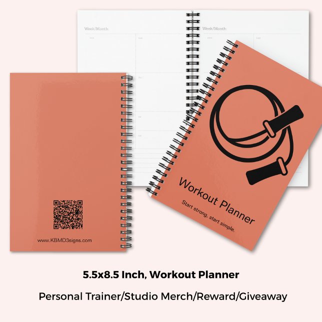 Springseil Orange Schwarz Fitness Starter Workout Planer (5.5x8.5 Inch, Skipping Rope Orange Black Fitness Starter Workout Planner)
