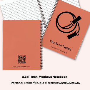 Springseil Orange Schwarz Motto Fitness Training Notizbuch