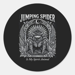 Springspinne ist spirituelles Tier Arachnid mystis Runder Aufkleber