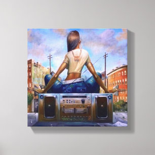 Springt meine Boombox in den Hood Leinwanddruck