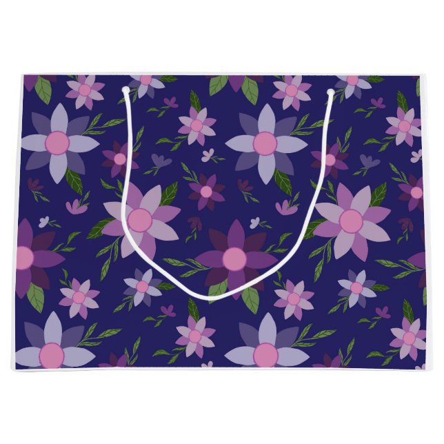 Springtime-Blume auf blauem Hintergrund Große Geschenktüte (Vorderseite)
