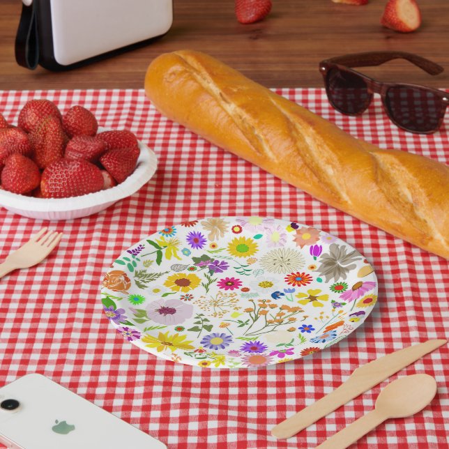 Springtime Blumenharmonie Pappteller (Picknick)