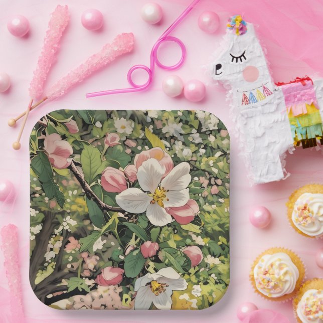 Springtime-Blüten - PapierTeller (Party)