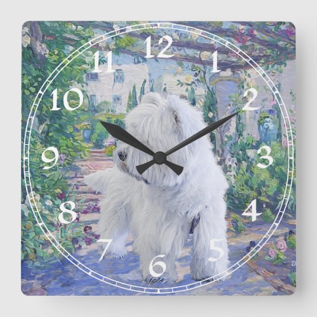 Springtime Bower Quadratische Wanduhr (Vorderseite)