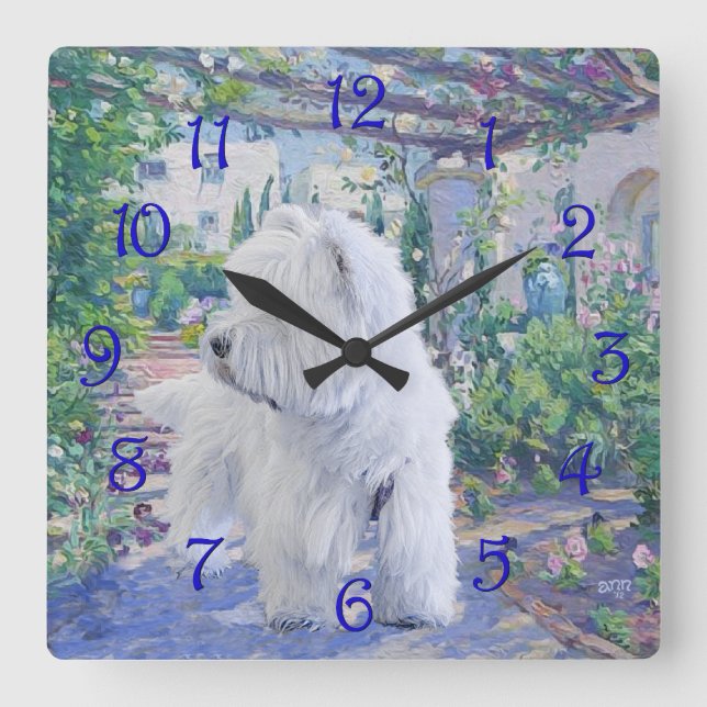 Springtime Bower Quadratische Wanduhr (Vorderseite)