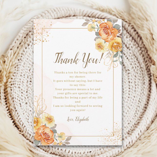 Springtime Bridal Shower Featuring Orange Blossoms Dankeskarte (Von Creator hochgeladen)