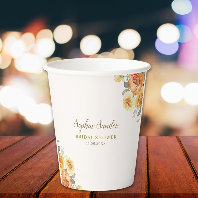 Springtime Bridal Shower Featuring Orange Blossoms Pappbecher (Von Creator hochgeladen)