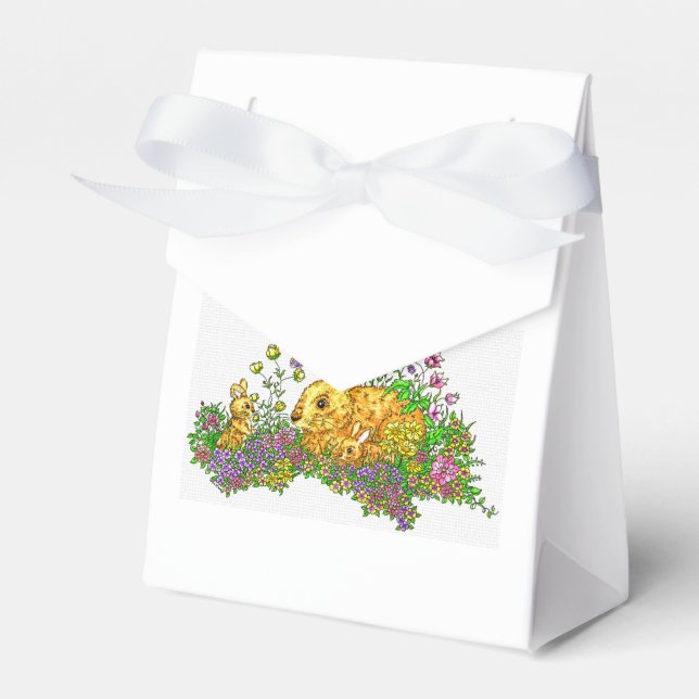 Springtime Bunnies in einem Bereich der Blume Geschenkschachtel (Vorderseite)