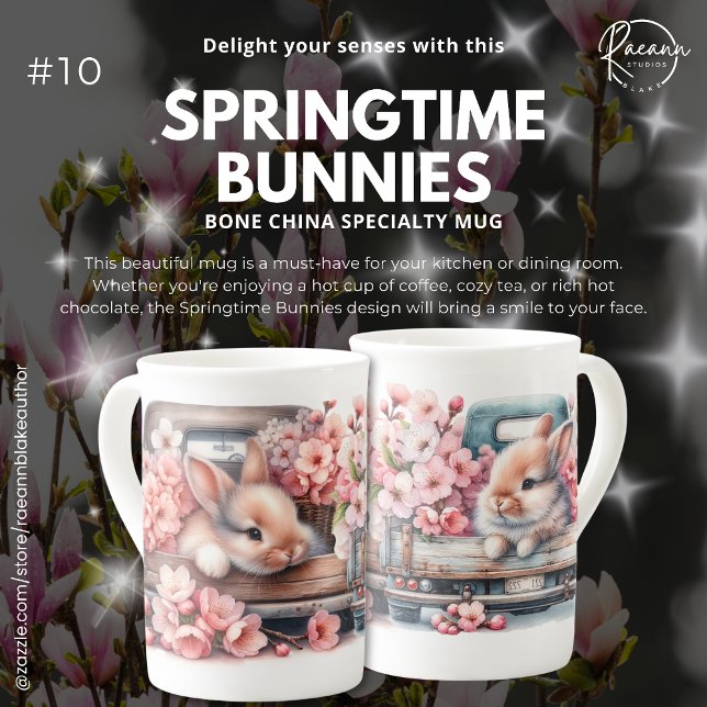 "Springtime Bunnies" Knochen-China Spezielle Tasse (Von Creator hochgeladen)