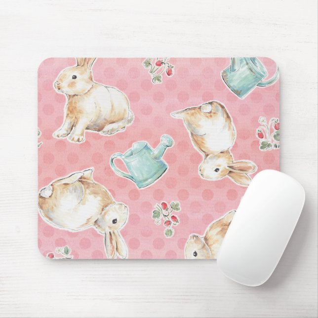 Springtime Bunnies Muster Mousepad (Mit Mouse)