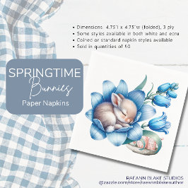 "Springtime Bunnies Paper Napkin" Serviette