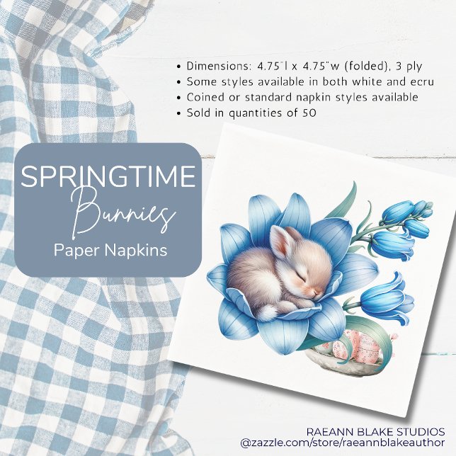 "Springtime Bunnies Paper Napkin" Serviette (Von Creator hochgeladen)
