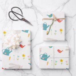Springtime Bunnies Wrapping Paper Geschenkpapier Set