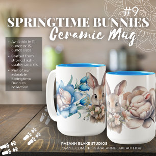 "Springtime Bunnies" Zwei-Tone-Keramiken-Tasse Zweifarbige Tasse