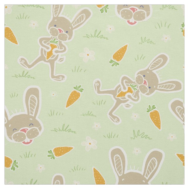 Springtime Bunny Carrots Stoff (Muster)