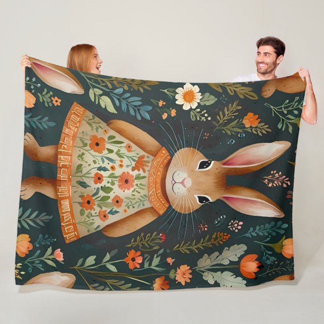 Springtime Bunny Magic  Fleece Blanket (Beispiel)