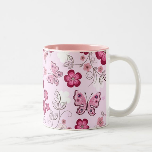 Springtime-Butterfly-Tasse Zweifarbige Tasse (Rechts)