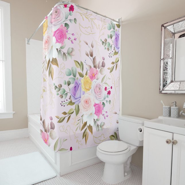 Springtime Duschvorhang (A pretty custom shower curtain a great gift for your home!)