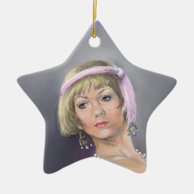 Springtime Flapper Star Ornament (Vorne)