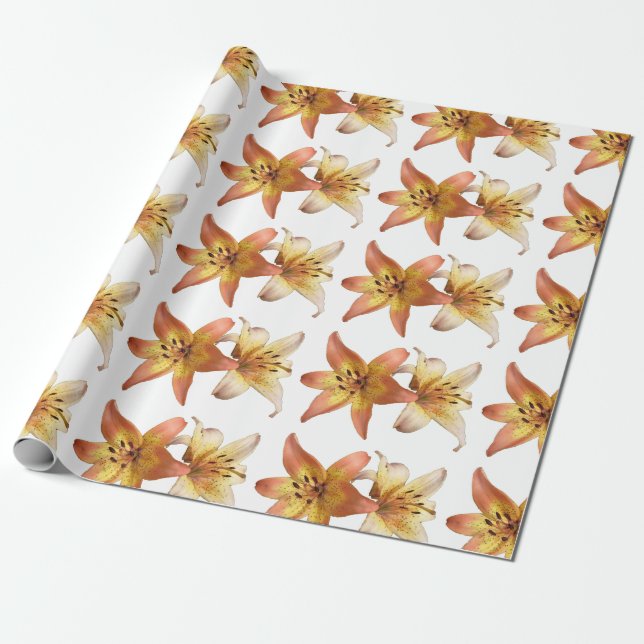 Springtime Flower "Day Lily" Printed Wrapping Geschenkpapier (Ungerollt)