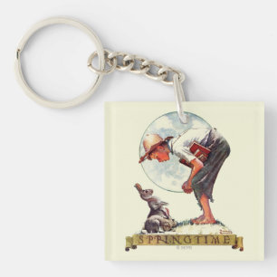 Springtime, garçon 1935 avec le lapin