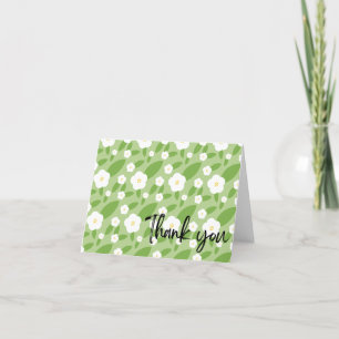 Springtime Gingham & Blooms Baby Shower Theme Dankeskarte