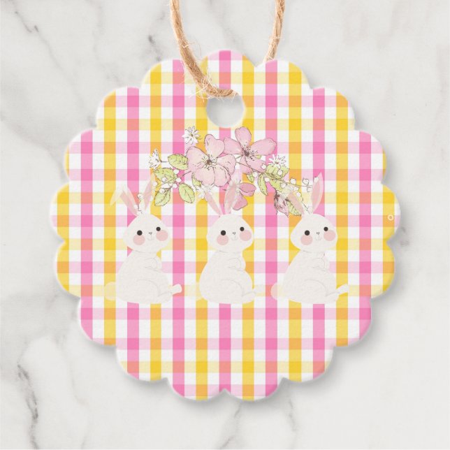 Springtime Gingham Geschenkanhänger (Vorderseite)
