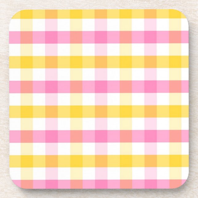 Springtime Gingham Getränkeuntersetzer (Vorderseite)