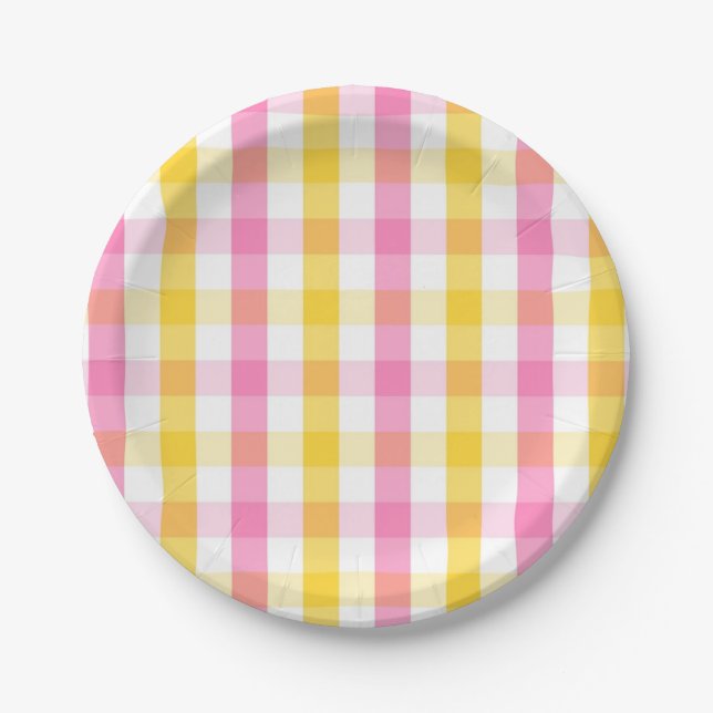 Springtime Gingham Pappteller (Vorderseite)