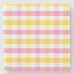 Springtime Gingham Steinuntersetzer
