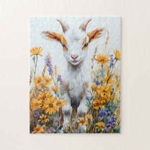 Springtime Goat Kid Yellow Wildblumen