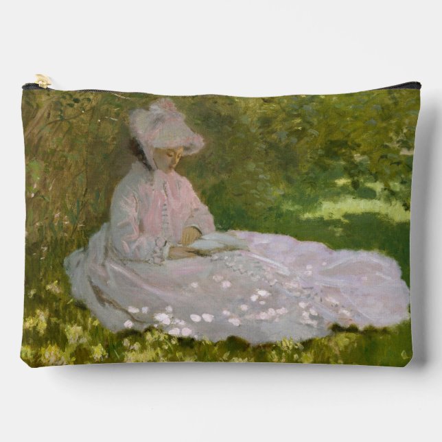 Springtime, Impressionist Portrait, Claude Monet Zubehörtasche (Vorderseite)