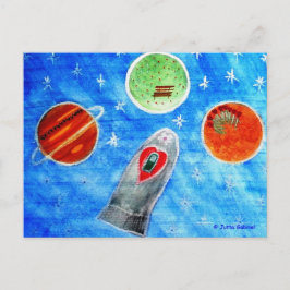 ...Springtime In Space...art by Jutta Gabriel... Postkarte
