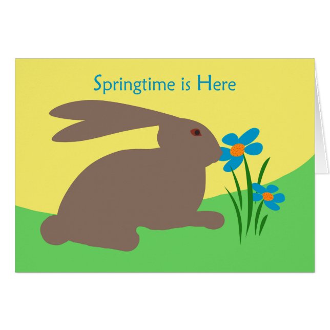 Springtime ist hier, Kaninchen Riecht eine Blume (Vorderseite (Horizontal))