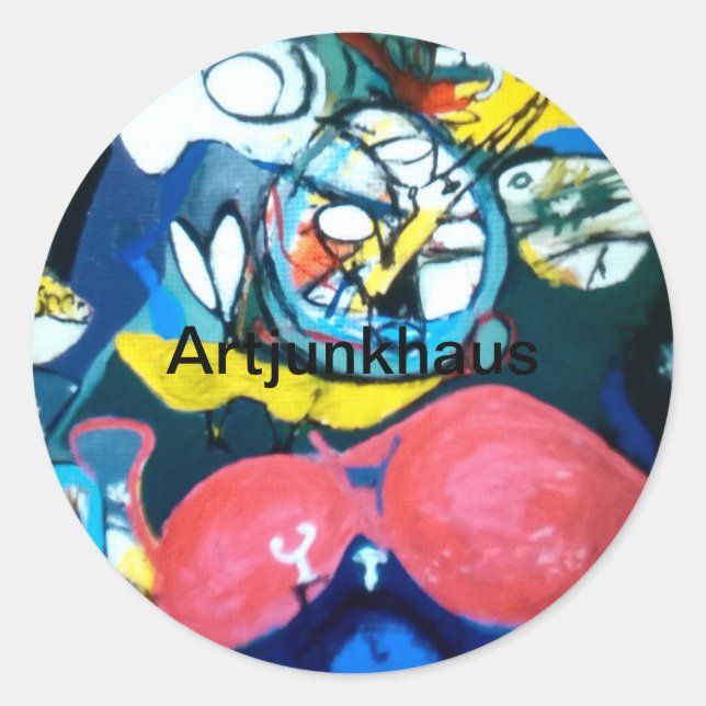 Springtime Jazz Abstrakt Jeff Hankamer Artjunkhaus Runder Aufkleber (Vorderseite)